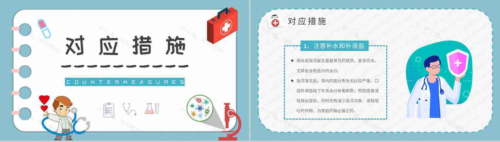 医疗健康知识宣传培训讲座夏季腹泻预防措施总结PPT模板-8