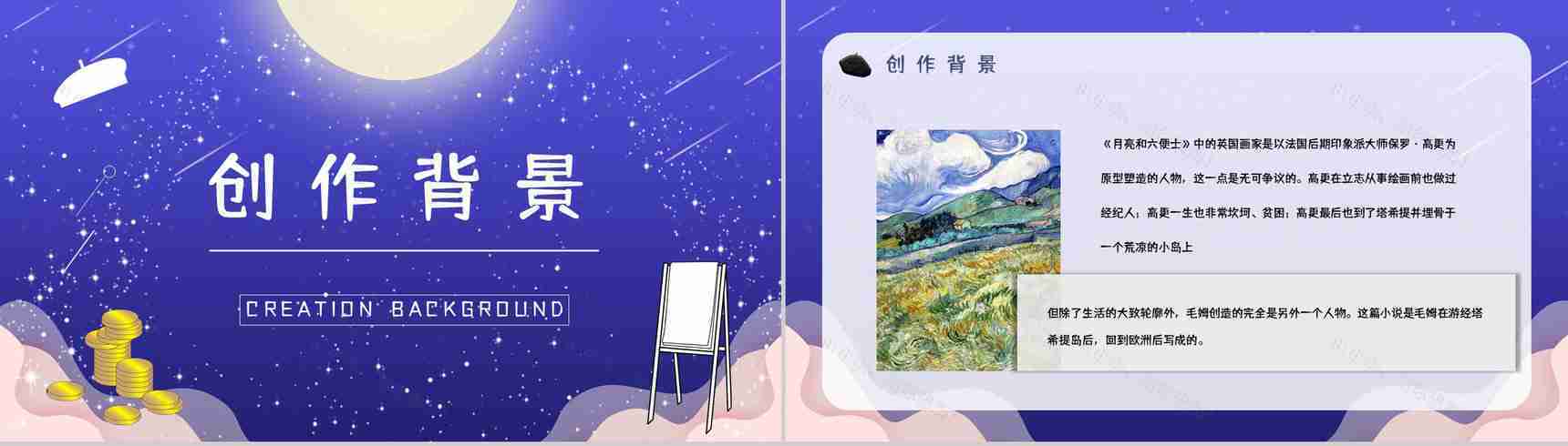 好书推荐分享之毛姆《月亮与六便士》名著阅读长篇小说主题思想赏析图书读后感PPT模板-4