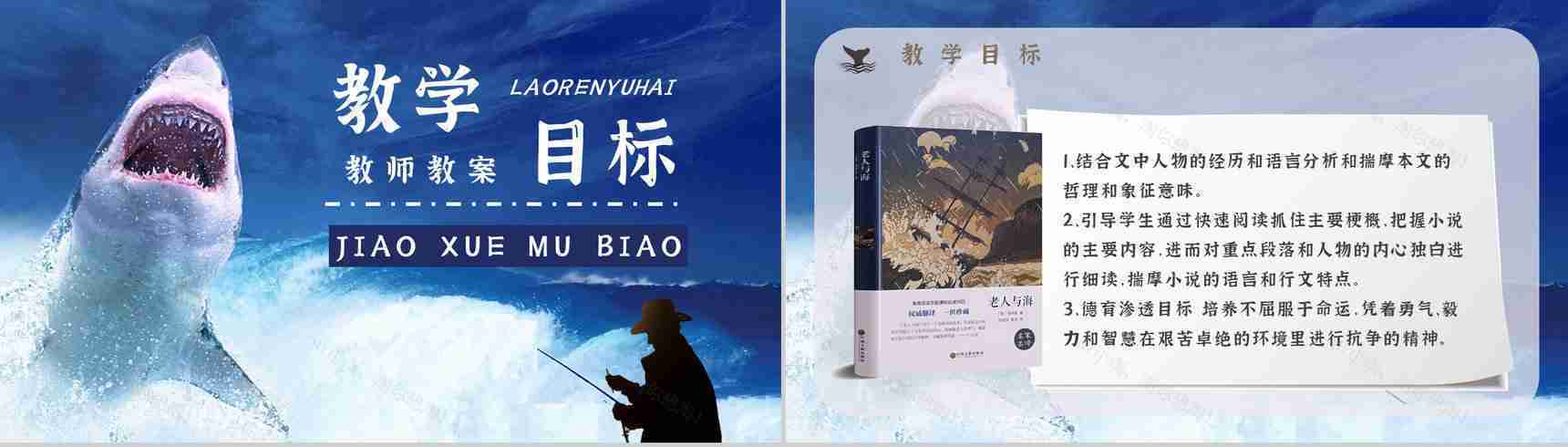 海明威所著《老人与海》书籍简介导读好词好句摘抄及赏析PPT模板-2