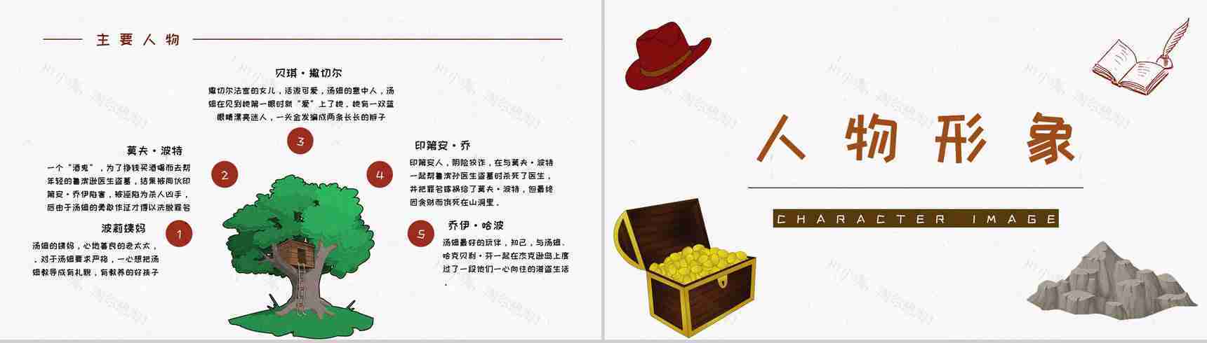 长篇小说阅读马克吐温《汤姆索亚历险记》读书笔记整理分享交流PPT模板-3