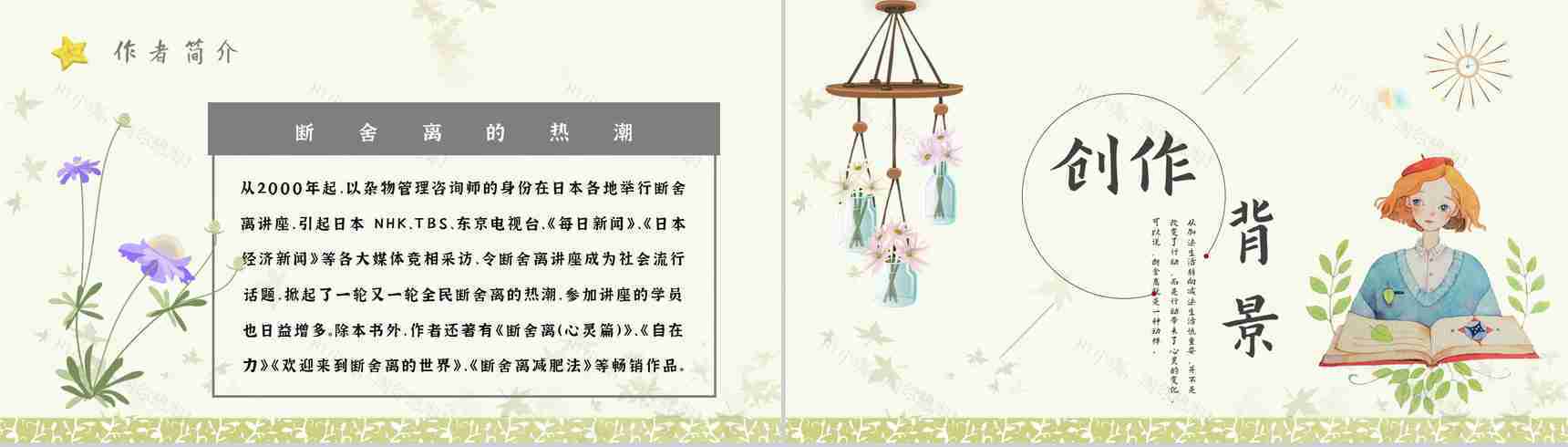 教育培训《断舍离》内容作者简介名著导读PPT模板-5