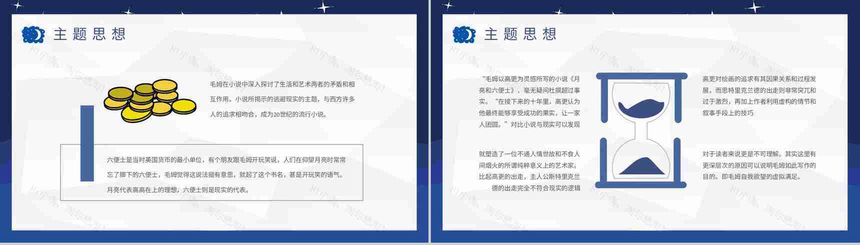 毛姆代表作《月亮与六便士》国外经典必读小说作品介绍名著读后感PPT模板-9