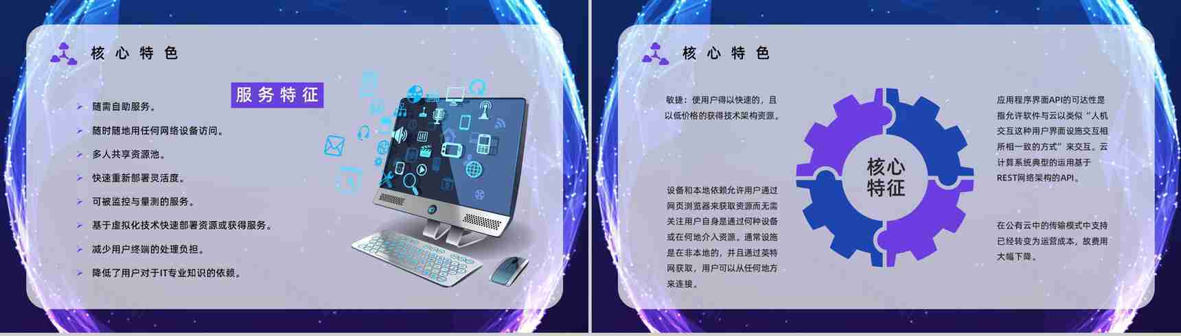 高新互联网行业IT云计算技术应用介绍大数据智能信息通用PPT模板-3