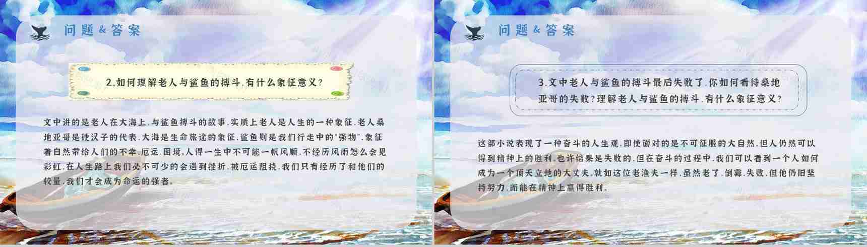 海明威《老人与海》中学必读国外名著导读内容作品简介PPT模板-16