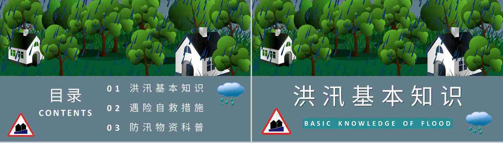 防洪防汛安全小知识宣传居民雨季洪汛遇险自救措施培训PPT模板-2