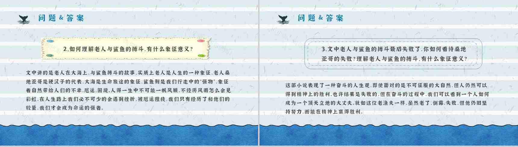 海明威晚年作品《老人与海》导读赏析知识点梳理教育教学PPT模板-16