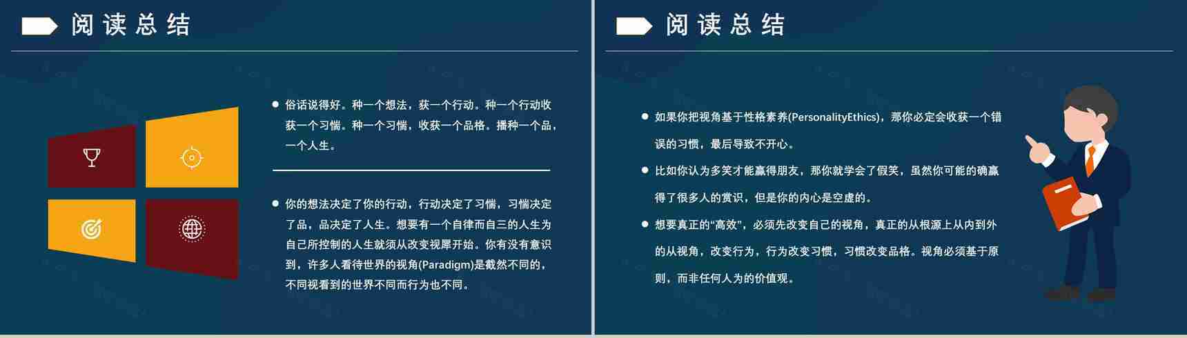 读书心得体会交流美国著名博士史蒂芬柯维《高效能人士的七个习惯》PPT模板-19