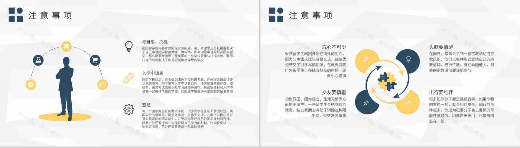 出国留学注意事项培训学生国外学业深造计划方案PPT模板-7