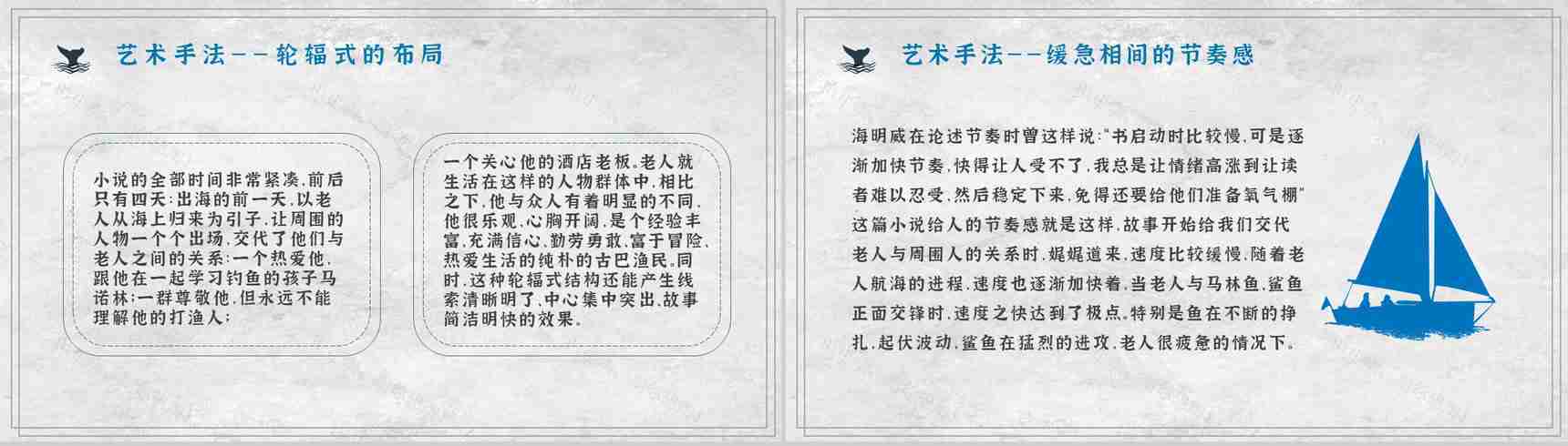 海明威文学作品《老人与海》小说介绍艺术特色鉴赏课件PPT模板-10