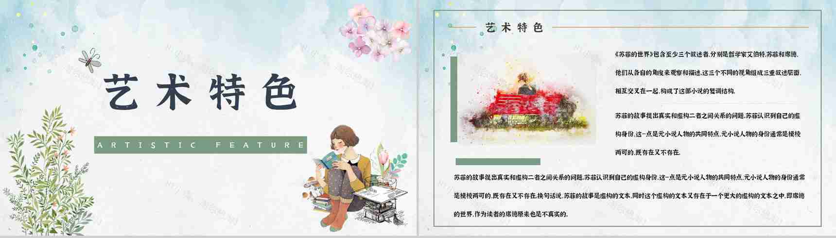 世界著名哲学教科书乔斯坦贾德《苏菲的世界》经典作品解读艺术特色鉴赏PPT模板-2