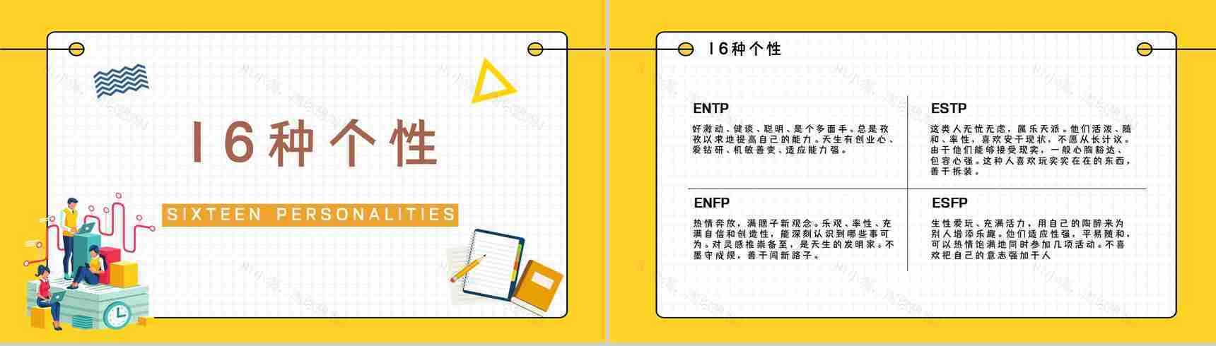MBTI16种人格测试个人职业性格全解概念解析四种维度类型分析总结PPT模板-8