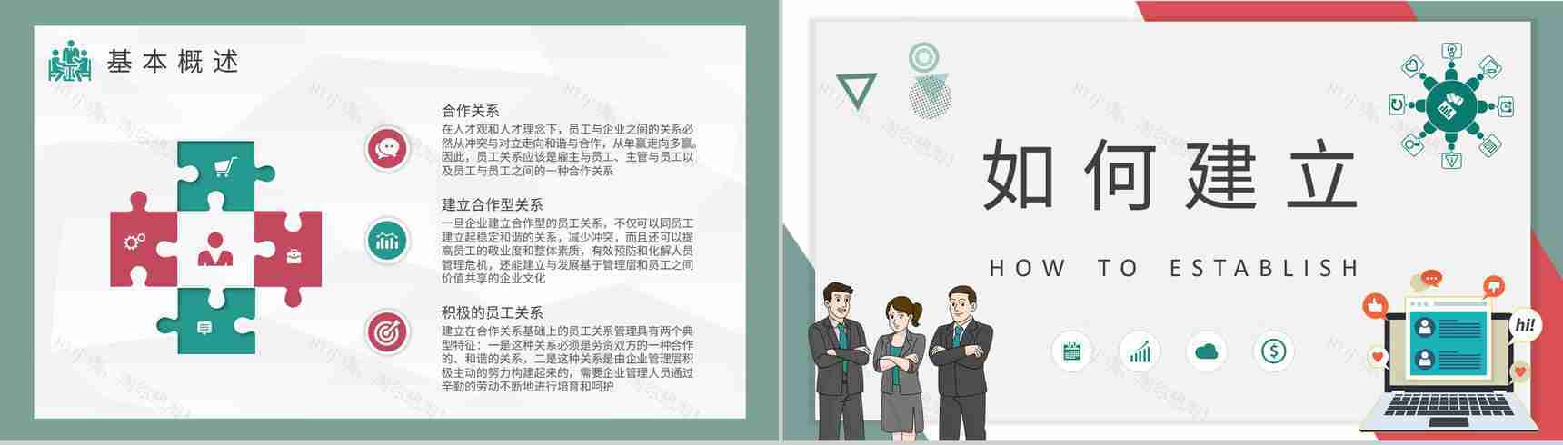 团队管理建设工作计划企业与员工的关系培训演讲PPT模板-6