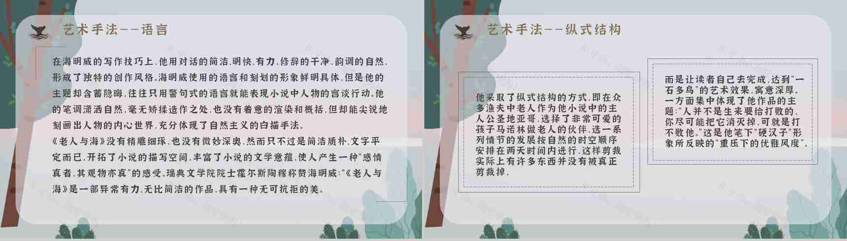 《老人与海》海明威所著中篇小说内容简介经典片段摘抄PPT模板-9