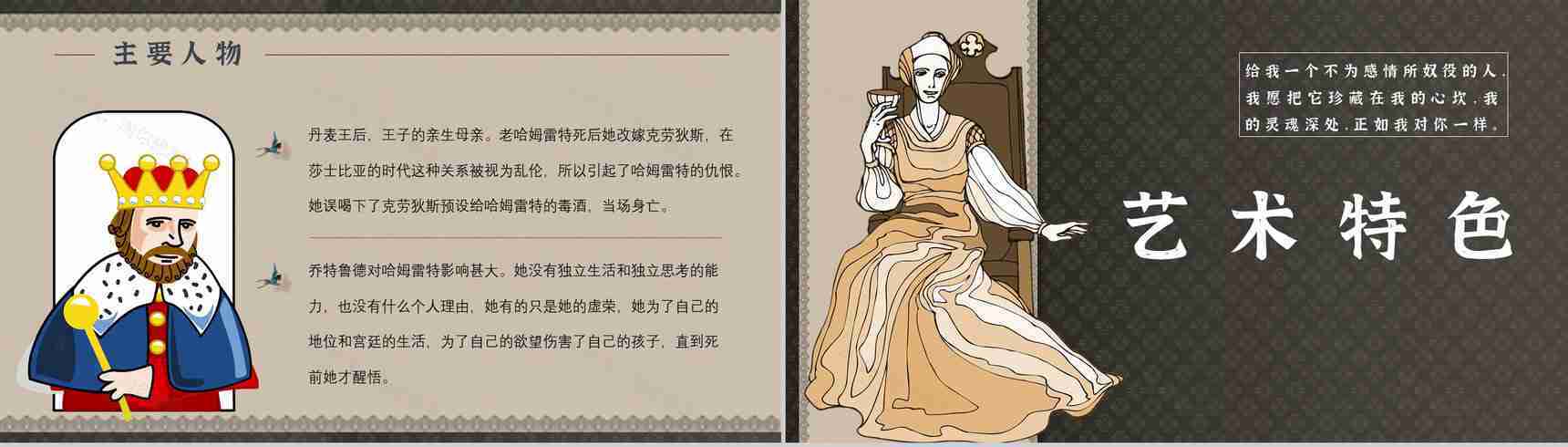 教育培训《哈姆雷特》内容作者简介名著导读PPT模板-8