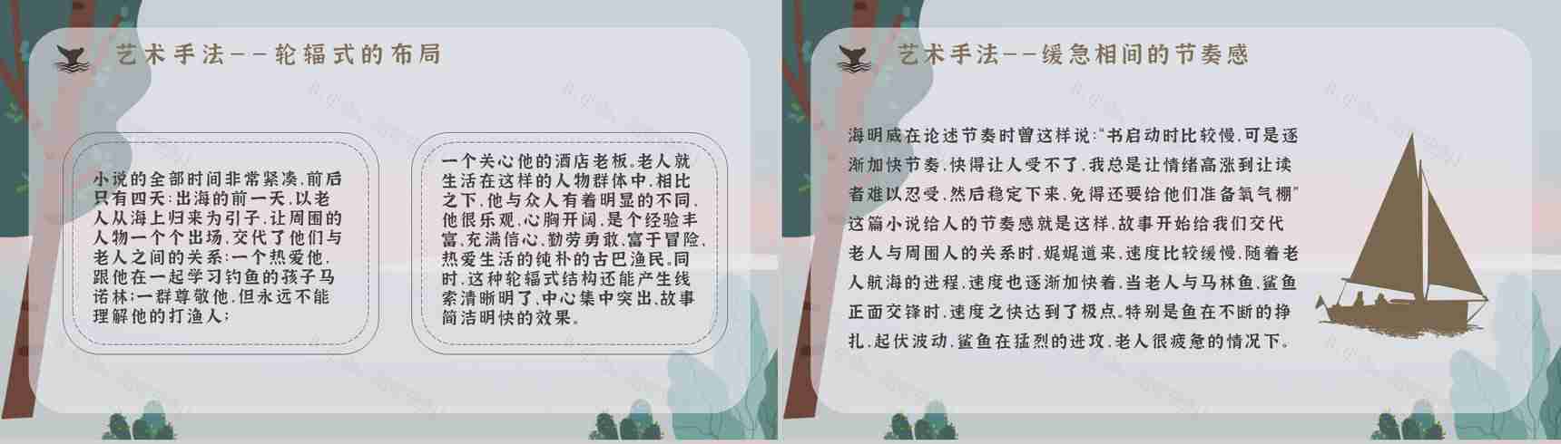 《老人与海》海明威所著中篇小说内容简介经典片段摘抄PPT模板-10
