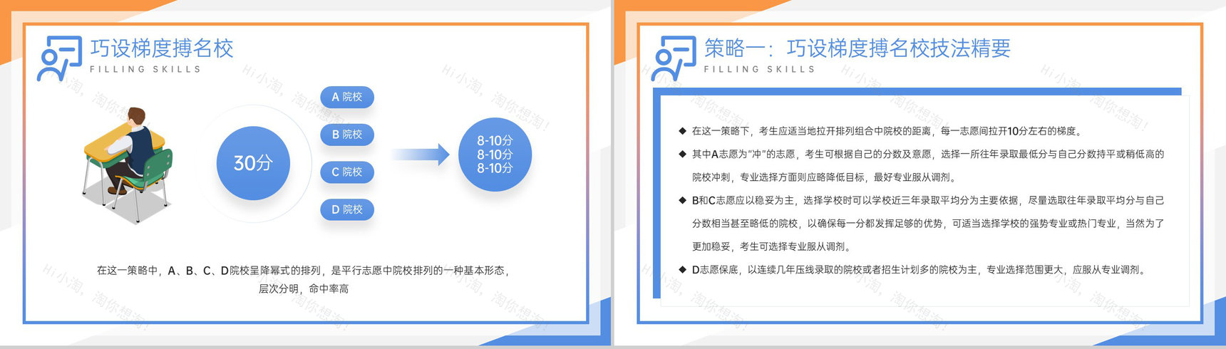 黄蓝撞色扁平风高考志愿填报技巧培训主题班会PPT模板-4