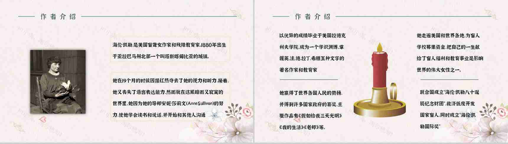 著名外国散文《假如给我三天光明》书籍阅读理解知识培训讲座PPT模板-6