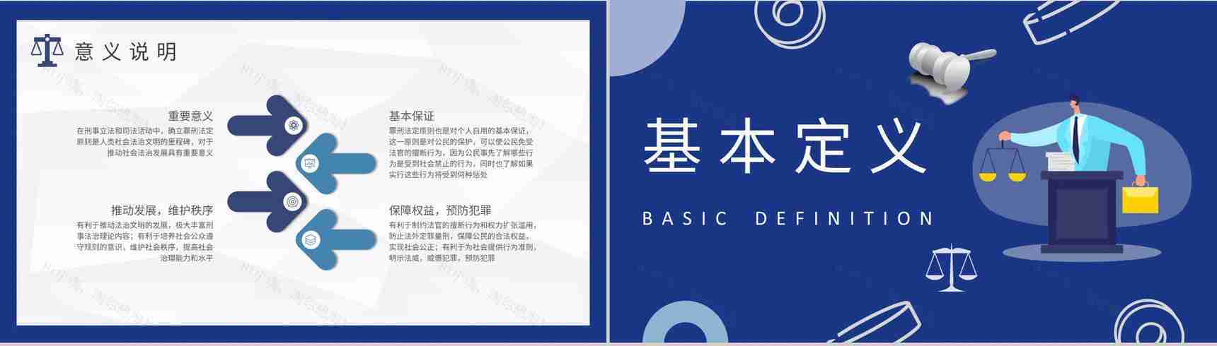 法定理论知识学习总结罪行法定原则名词解释说明PPT模板-3