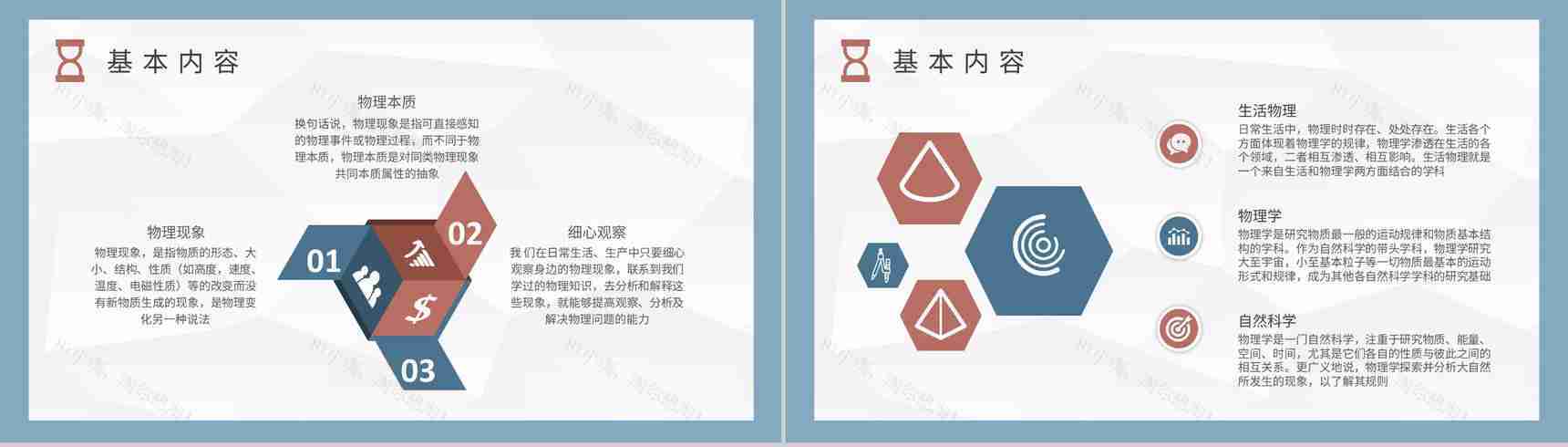 物理知识研究学习总结生活中的物理现象论文汇报演讲PPT模板-4