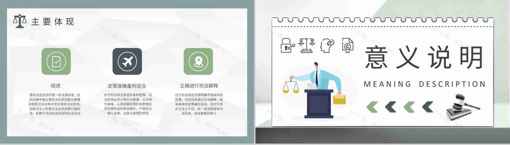 法学知识教育培训汇报罪行法定原则课程内容总结PPT模板-5