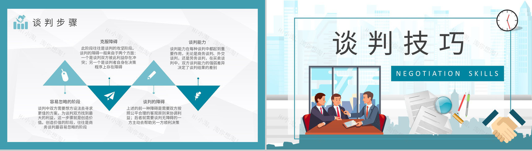 商务谈判策略内容总结企业公关礼仪培训工作汇报PPT模板-6