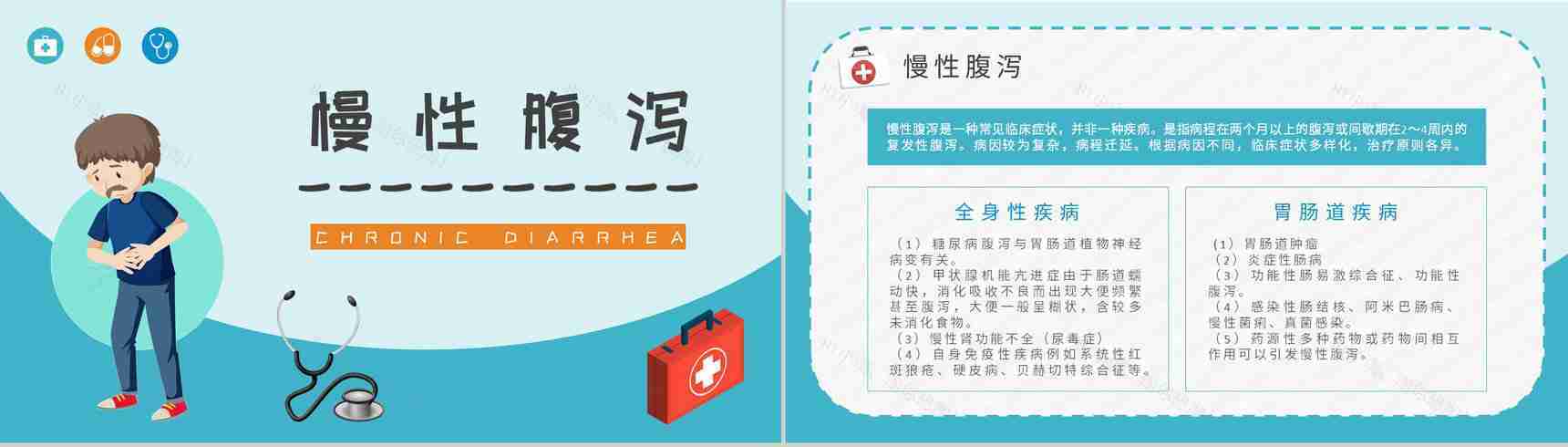 急性腹泻及慢性腹泻的症状及治疗方法夏季腹泻预防措施培训PPT模板-5