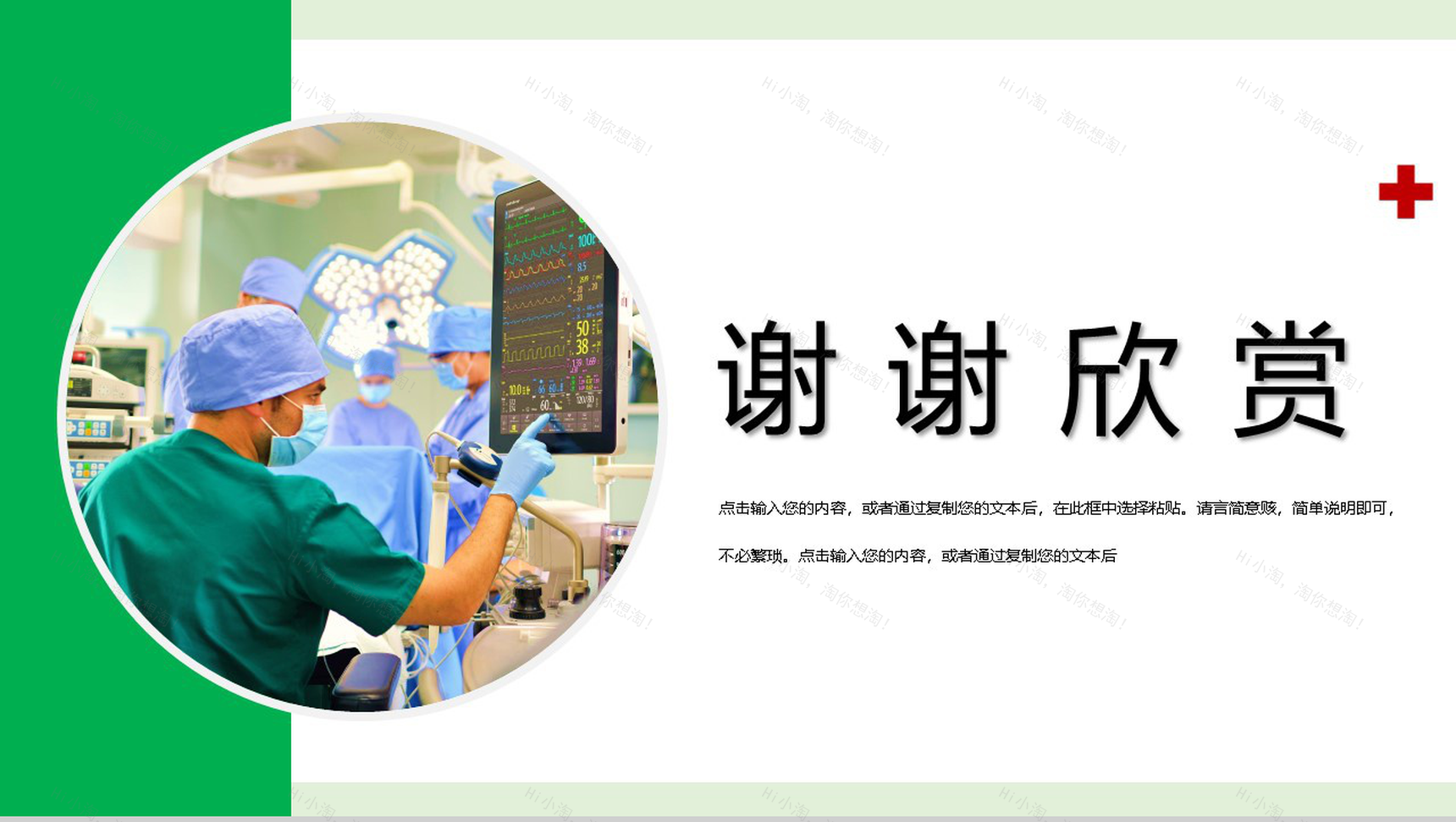 绿色清新淡雅中国医师节感恩活动策划PPT模板-11