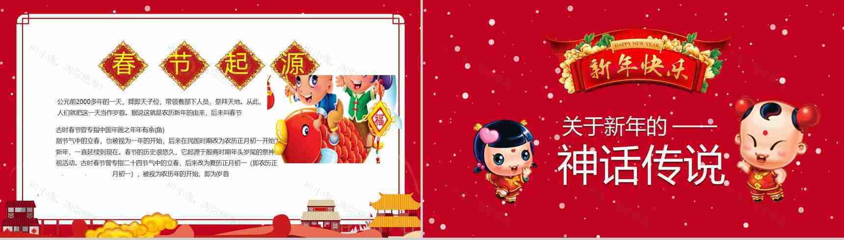 春节习俗文化团聚团圆PPT模板-4