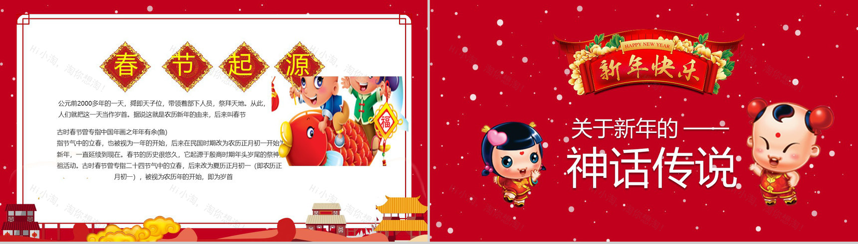 春节习俗文化团聚团圆PPT模板-4