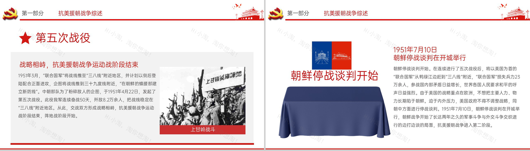 白色简约中国精神系列抗美援朝专题教育PPT模板-7