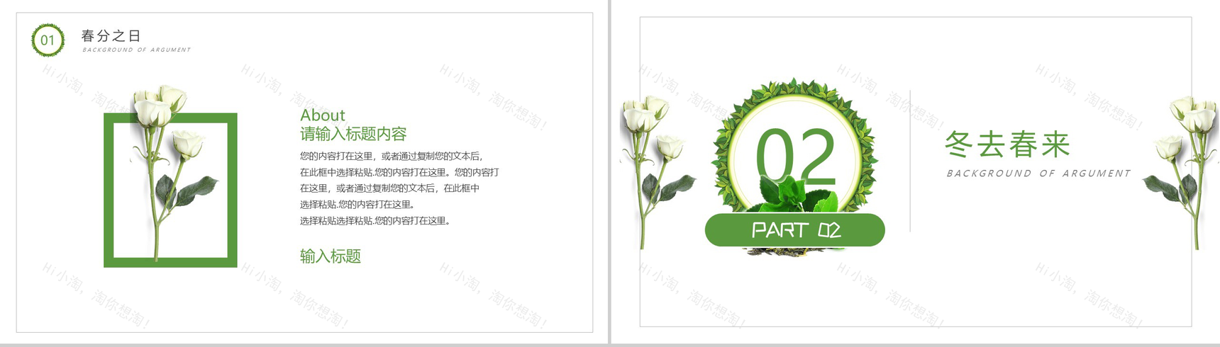 沐浴春风春分节气介绍PPT模板-4