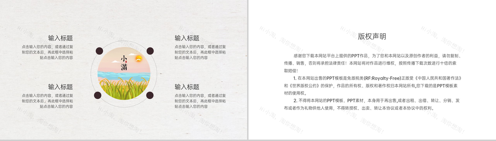 浅绿清新复古二十四节气传统节日小满介绍PPT模板-8