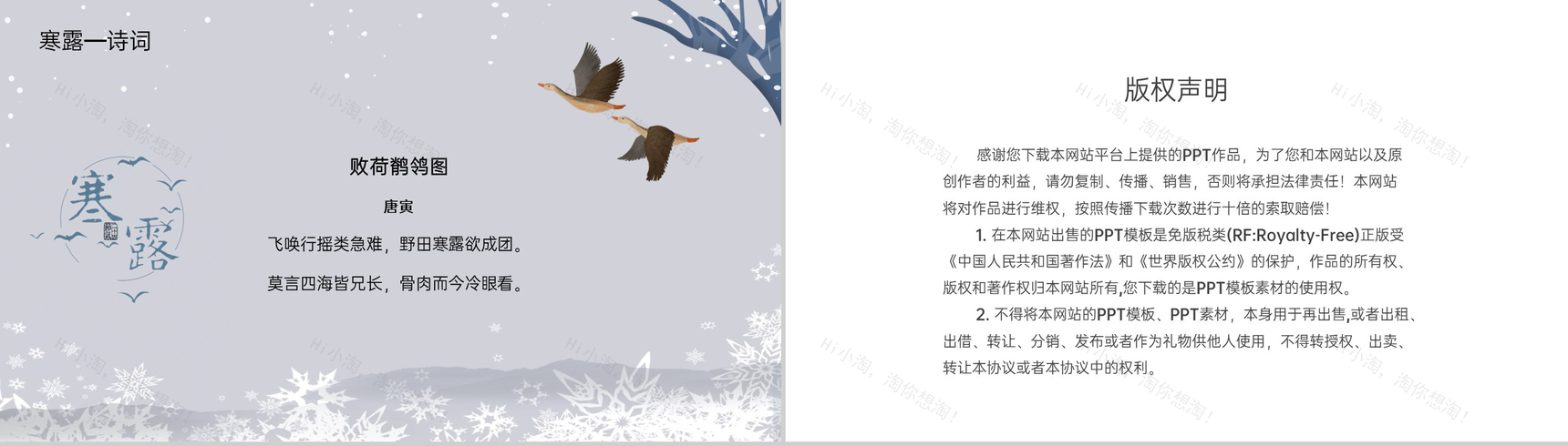 蓝灰渐变色传统节气之寒露的常识介绍PPT模板-11