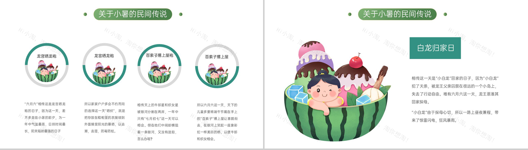 浅绿色中国风传统二十四节气之小暑简介教学课件PPT模板-8