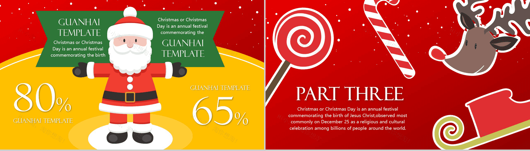 动画圣诞节专用新年PPT模板-5