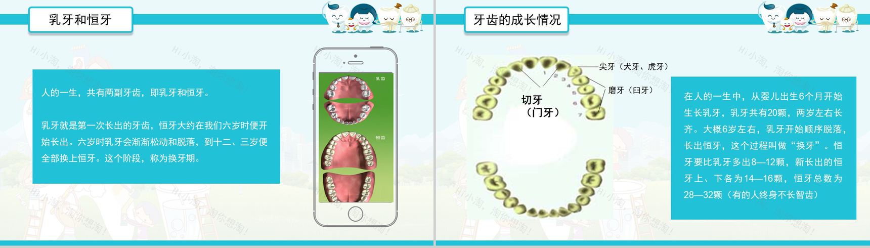 卡通动态全国护牙日主题班会PPT模板-4