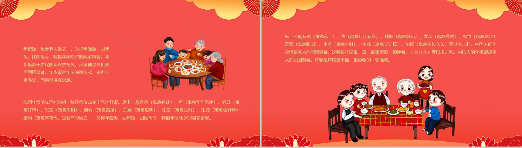 创意中国风除夕之夜除夕传统习俗文化介绍PPT模板-3