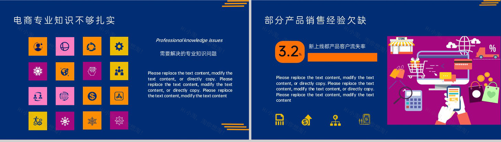 橙蓝商务风年中大促销售岗位述职报告PPT模板-9