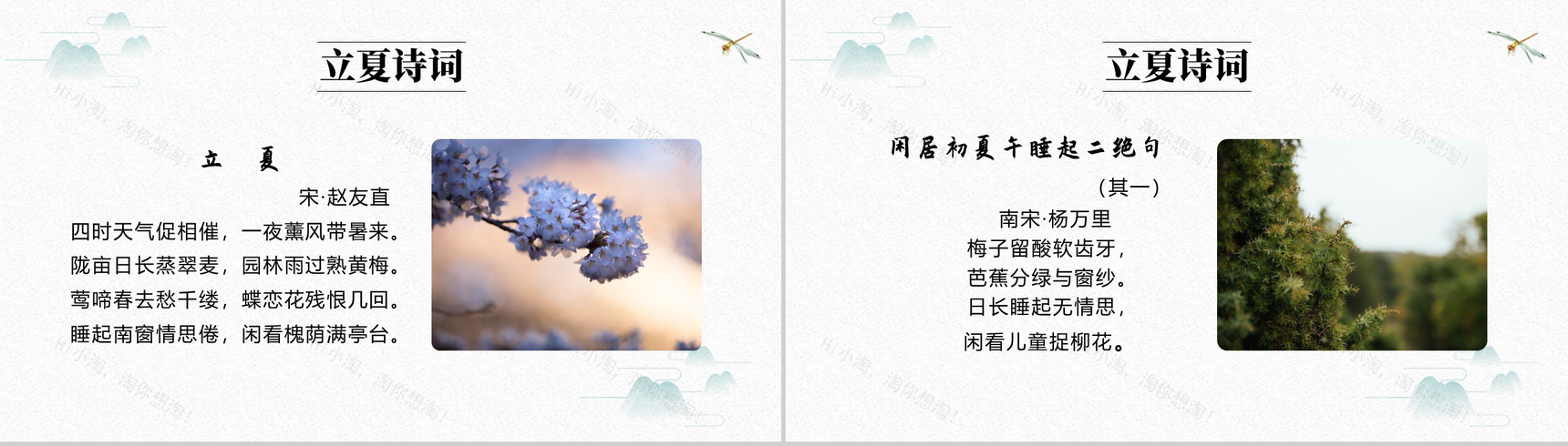 白色简约中国风传统节气立夏节日介绍PPT模板-8
