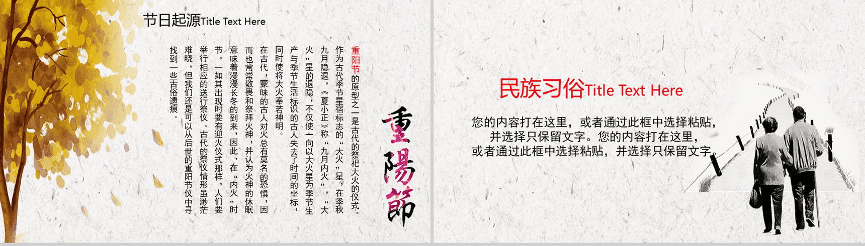 简约中国传统文化重阳节节日介绍PPT模板-4