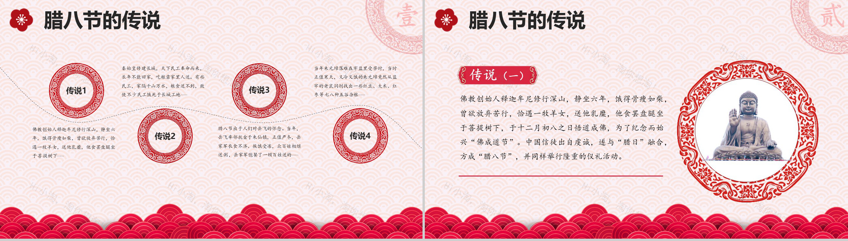 粉色喜庆腊八节主题班会PPT模板-5