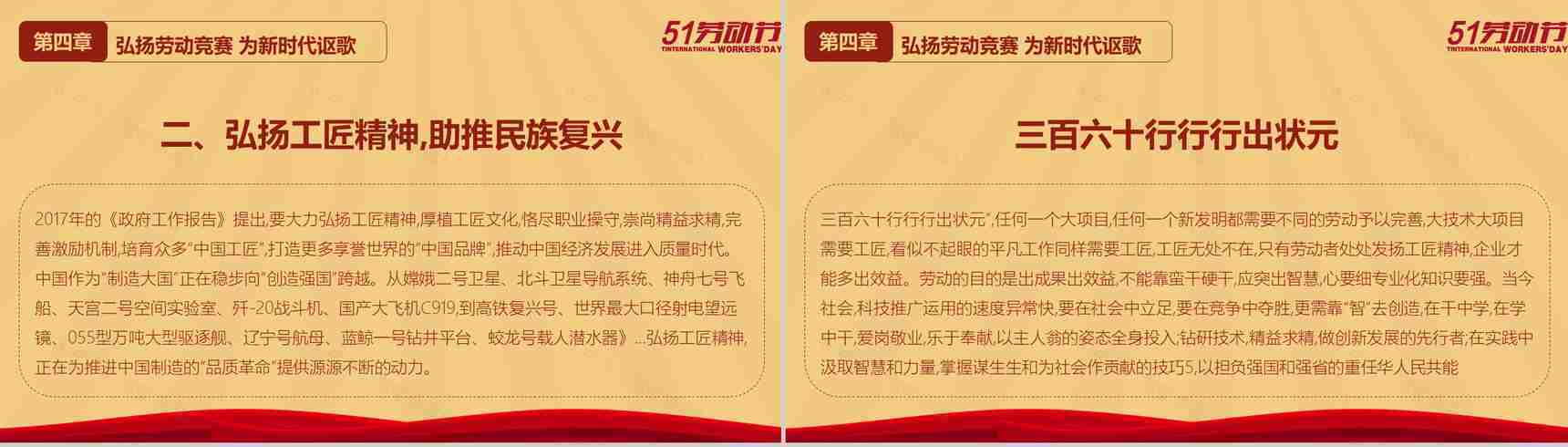 大气中国风五一劳动节快乐PPT模板-12