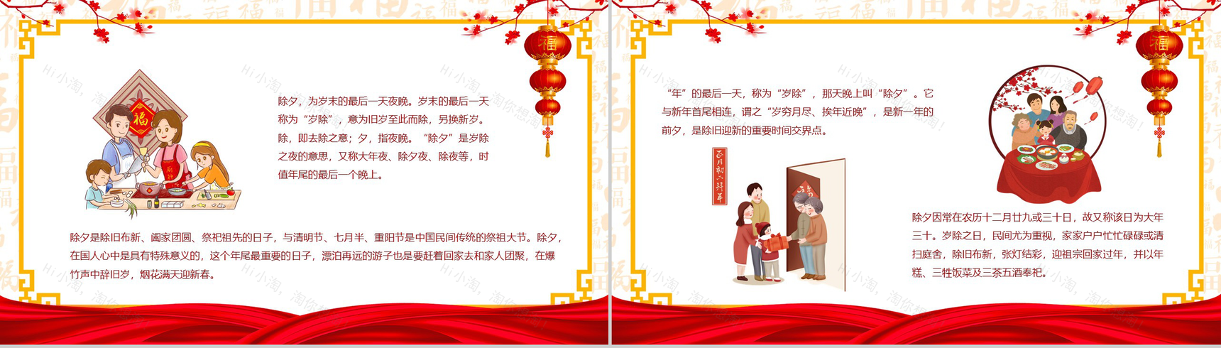 红灯笼系列中国风除夕节主题文化介绍节日宣传PPT模板-3