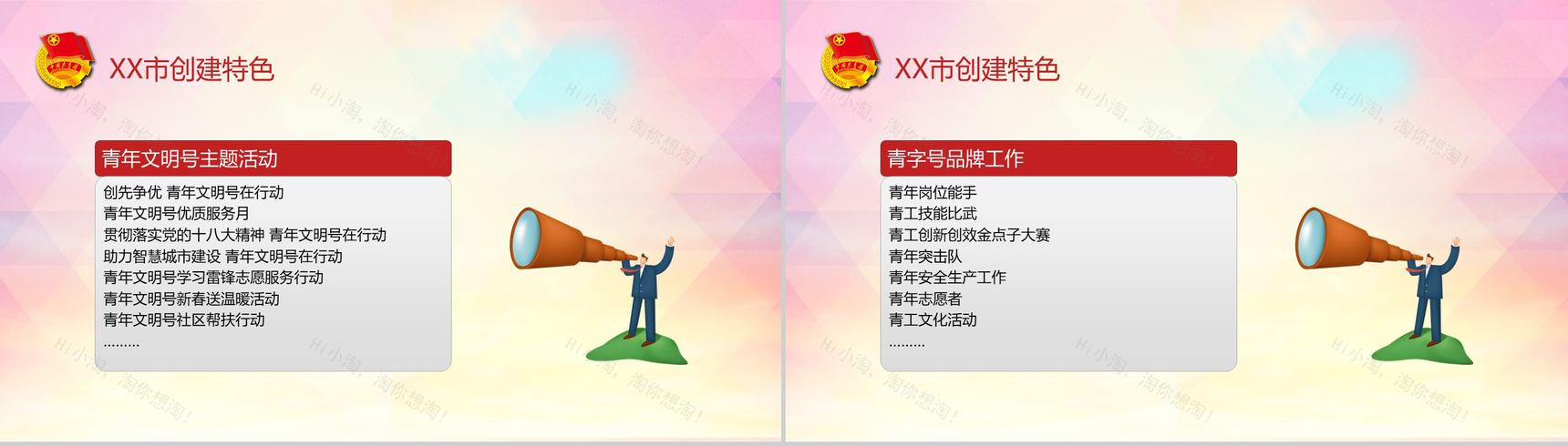 放飞梦想助力中国青年文明号掠影PPT模板-8