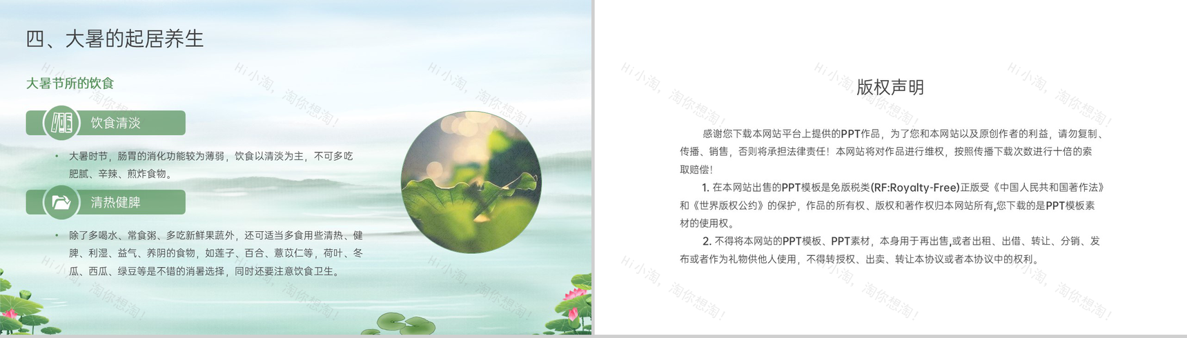 浅绿中国风传统二十四节气大暑节气相关介绍宣传推广PPT模板-8
