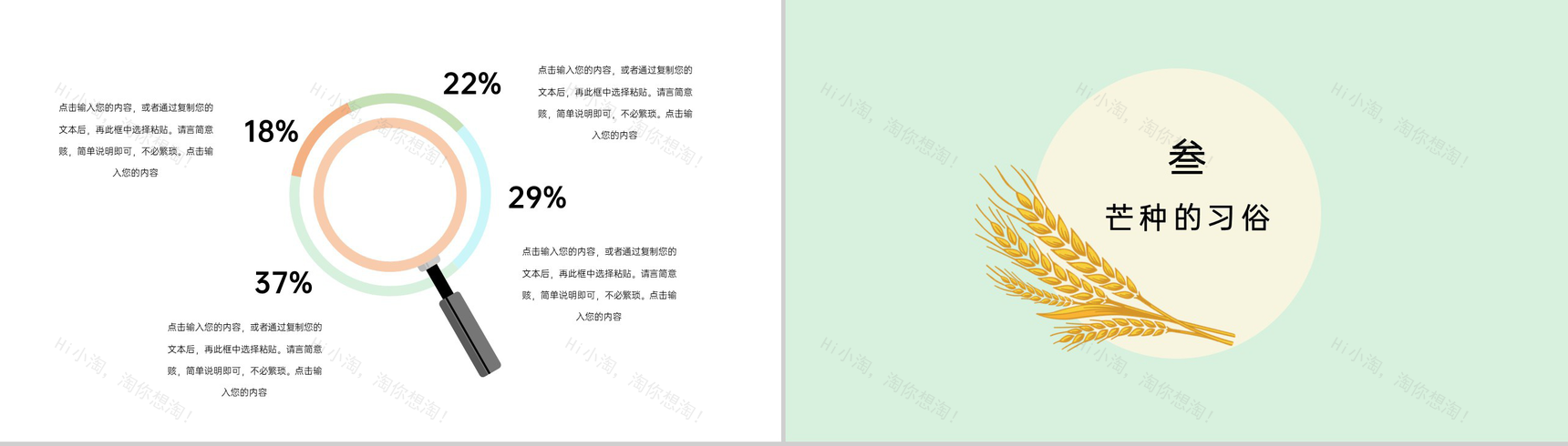 黄色清新风中国传统节气之芒种节气介绍PPT模板-6