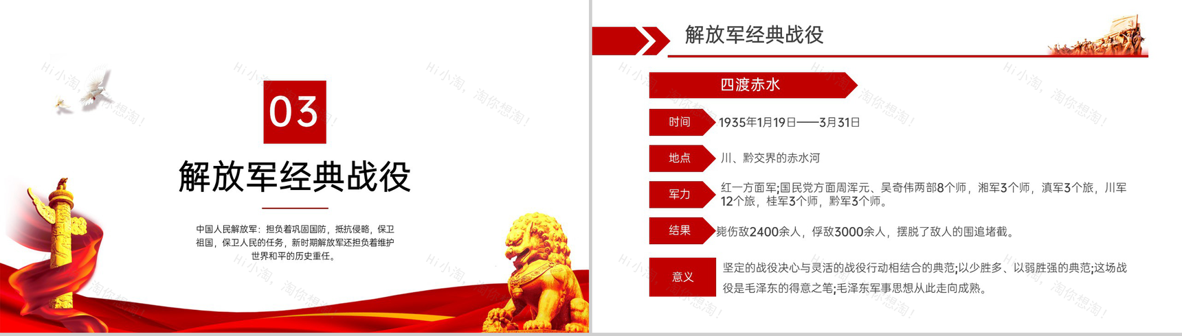 红色简约风八一建军节解放军部队主题宣传教育科普PPT模板-8