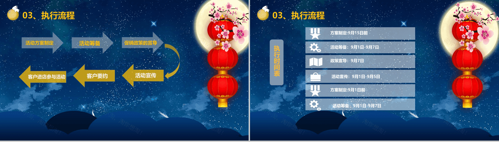 蓝色星空唯美大气中秋国庆活动策划宣传PPT模板-5