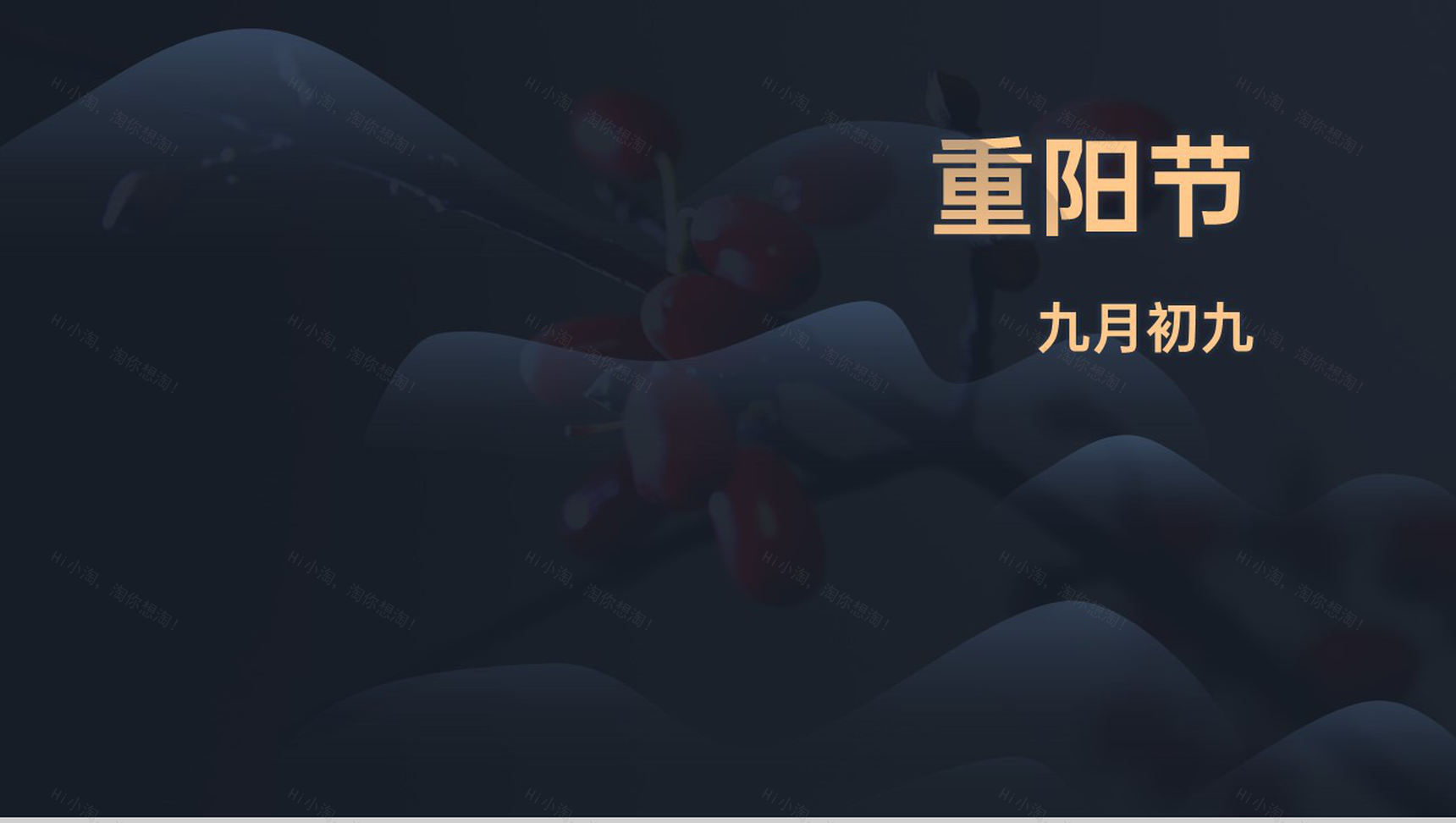 蓝灰高端大气唯美风九九重阳节活动策划方案PPT模板-1