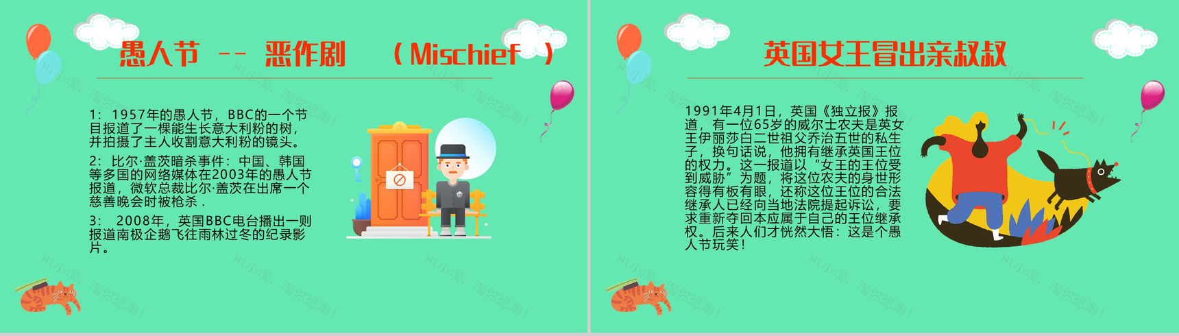 快乐愚人节忽悠大作战愚人节来源PPT模板-6